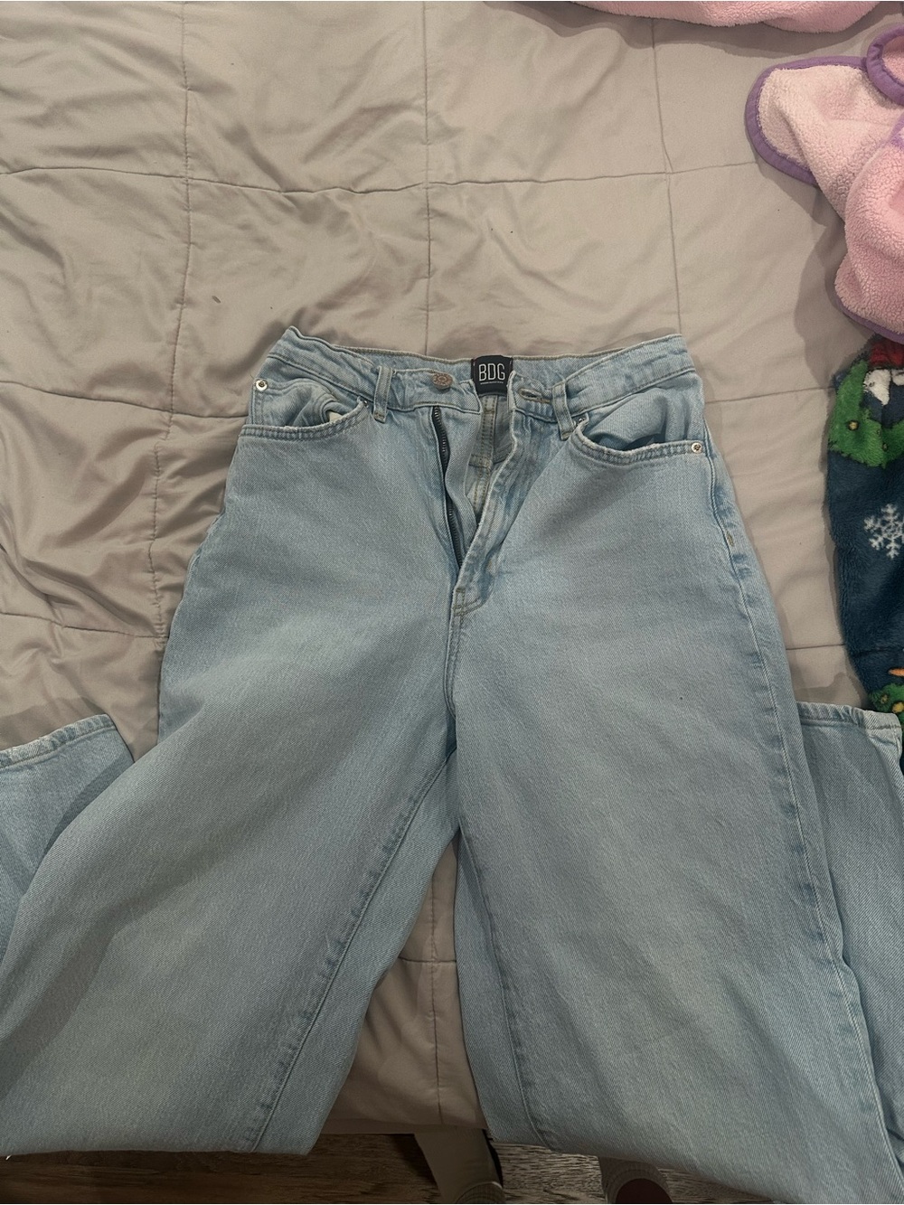 BDG Light Blue Boyfriend Jeans - Soft Washed Denim